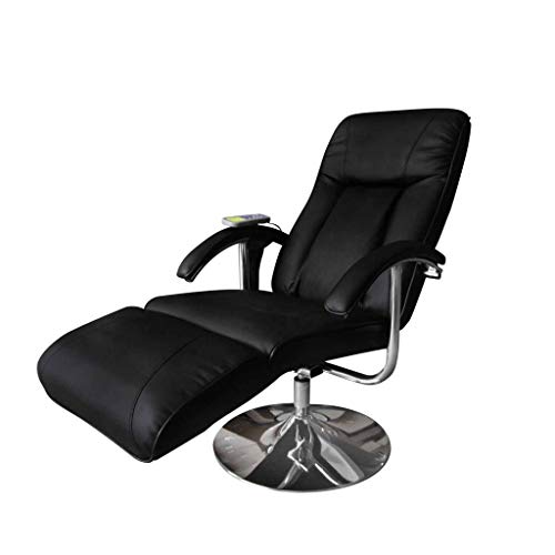 vidaXL Sillón de Masaje Eléctrico Reclinable de Ver TV Negro Silla Masajeadora