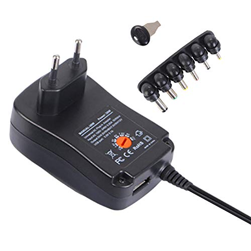 Vococal 30W 3-12V Adaptador de Fuente de alimentación Ajustable Universal + 6PCS Consejos + 1PCS Tecla para teléfono Inteligente MP3 Router Tableta CCTV Sistema de cámara Enchufe de la UE