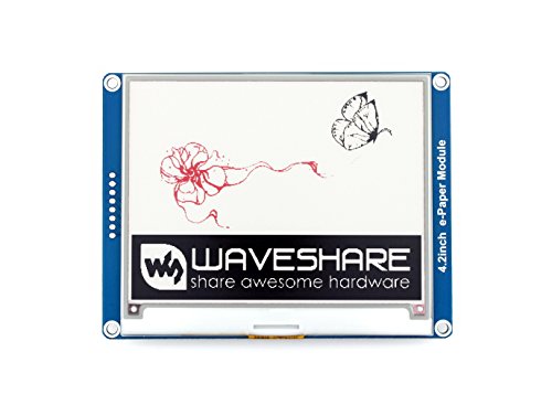 Waveshare 4.2 Inch E-Paper Display Module(B) Kit 400x300 Resolution Three-Color E-Ink Screen Electronic Paper Module with Embedded Controller for Raspberry Pi/Arduino/Nucleo Via SPI Interface