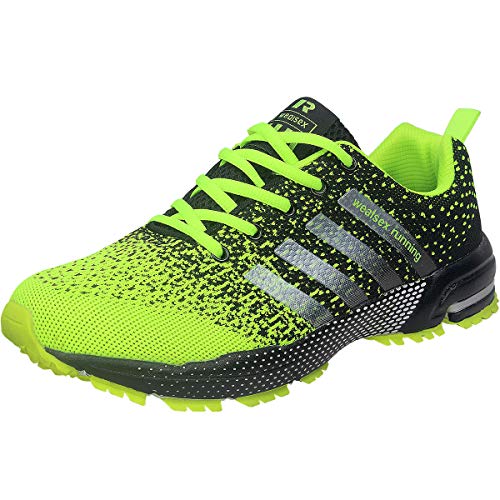 Wealsex Zapatos para Correr En Montaña Asfalto Aire Libre Deportes Zapatillas De Running para Hombre (43, Verde)