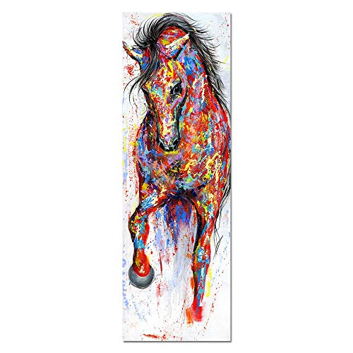 WENYOG Cuadro En Lienzo Pintura de Lienzo HD Tamaño Grande de Arte El Caballo Corriente Imagen de la Pared Artes de la Pared Cartel Impresión Animal Decoración para el hogar Sin Marco