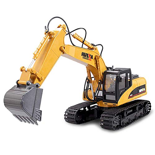 WGFGXQ Juguetes de Excavadora de versión de aleación 15 Canales 2,4G 1/14 Excavadora RC de Carga Excavadora de Coche RC RTR para Regalo de cumpleaños niños a Partir de 3 años