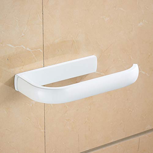 WOMAO Soporte de Rollo Blanco, latón, Papel higiénico, Elegante Rollo de Papel higiénico, construcción Robusta para WC Montaje en Pared, fijación a Pared, Estilo Moderno y Sencillo