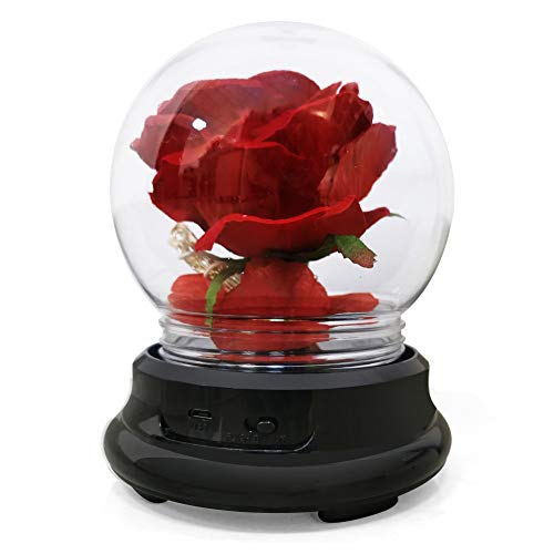 WuMei101 Día de la Madre Regalo Simulación de la simulación Flor de Cristal de Rosa Cubierta Creativa de Regalo conmemorativo con Carga USB Rosa Brillante (Color : Red)