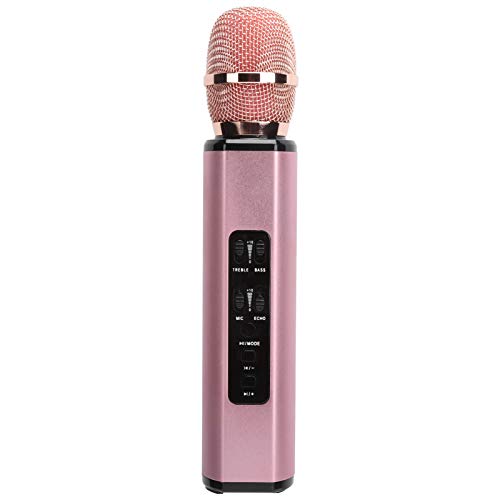 Xuzuyic Wireless Bluetooth Microphone,Smart Multi-Functional Dual Speakers Portable Wireless Microphone,Handheld Karaoke Mic Machine Home Party for All Smartphones PC