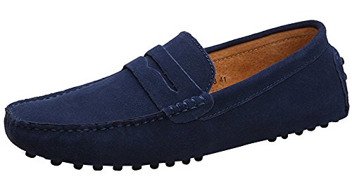 Yaer Mocasines para hombre de ante clásicos, diseño sin cordones, disponibles en 10 colores