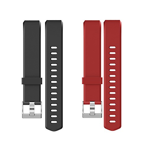 YAMAY Correas Reemplazables para Pulseras de Actividades SW333 (Negro + Rojo)