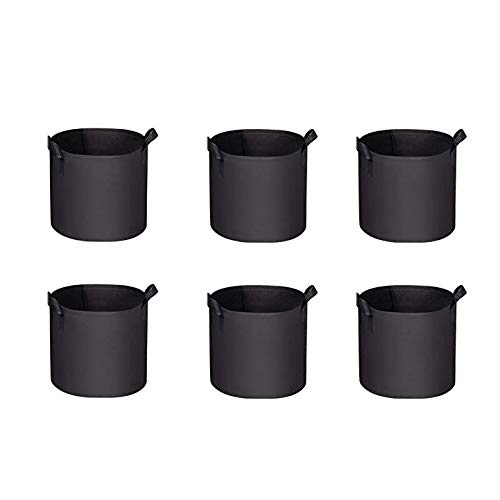 Yebobo 6Pc Cubo de Siembra de 3 Galones Bolsa de Siembra Bolsa de Plántulas No Tejidas Transpirable Hermosa Bolsa de Siembra Cubo de Siembra