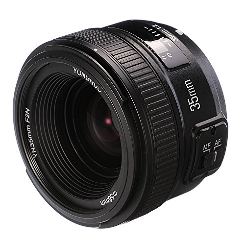 YONGNUO Lente de gran apertura F2.0 de 35 mm para cámaras Nikon DSLR