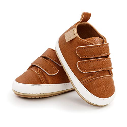 Zapatillas Bebe niño PU Oxford Zapatos Bebe niña Zapatillas Primeros Pasos Antideslizantes para Bebés 0-18 Meses