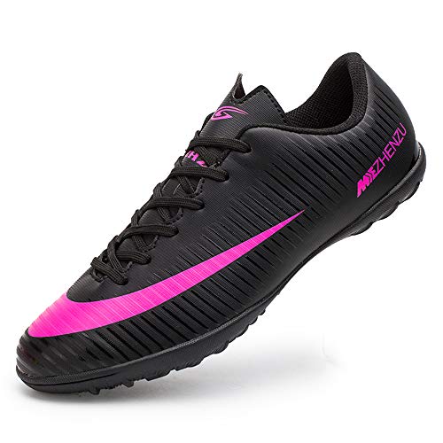 Zapatillas de fútbol Topoption para niños y adultos, profesionales, para entrenar al aire libre, para exteriores, atléticos, con tacos, unisex, color Negro, talla 40 EU