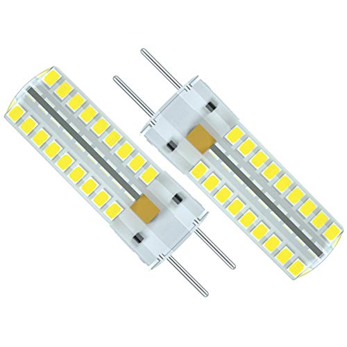 ZIBEI Bombilla LED G6.35 GY6.35 bi-pin de 5 W, CA/CC, 12 V, ángulo de haz de 360°, blanco frío, 3000 K, sustituye a bombilla halógena de 50 W, no regulable (pack de 2)