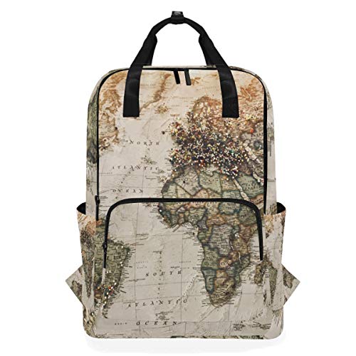 ZOMOY Mochilas，Mapa del Mundo Múltiples pasadores de Colores en，Nuevo portátil Informal Ligero Mochila de Lona Colegio Viaje Bolsa de Hombro Camping Escalada Senderismo Bolsas