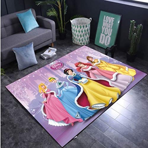 ZRY Área De Alfombra Sala De Estar Dibujos Animados Princesa De Disney Decoración Alfombra De Juego para Niños Personalidad Creativa Sala De Estar Mesa De Café Alfombra Antideslizante