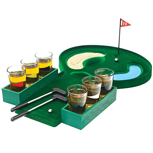 02 Juego de Beber de Vaso de chupito de Golf de Mesa, Novedad Mini Juego de Golf de Escritorio, Juego de Vasos de chupito de Golf de Mesa entretenido para Oficina, Cocina, Barra de Piso, Coche