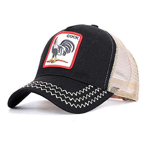 2020 Nuevo Sombrero De Red De Béisbol Sombrero De Red Vintage De Verano Casquillo Informal con Gorra Gallo Modelo Bordado Animal Estilo Hip Hop para Correr Golf, Jugar Béisbol, Viajar Al Aire Libre