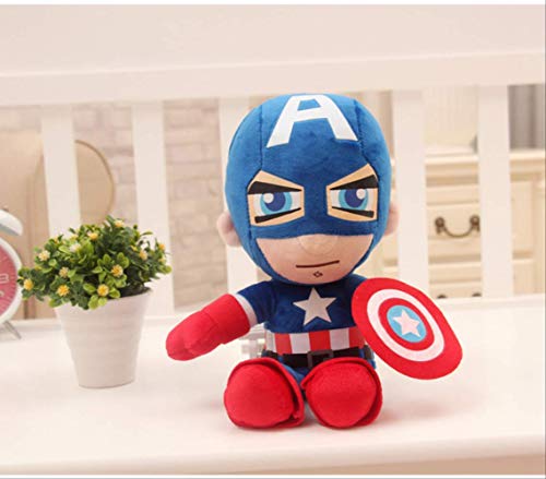 27cm Marvelll Héroe De Peluche Suave Capitán Iron Man Spiderman Juguetes De Peluche Muñecos De Película Niños Capitan America