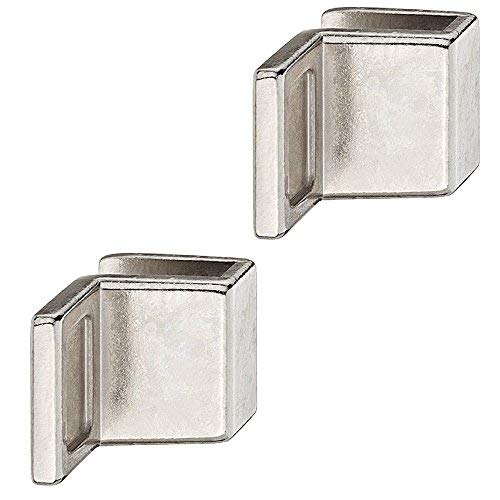 2x GedoTec Manija puerta de vidrio Manijas de muebles para Puertas de cristal Fundición de zinc Tirador Grueso de cristal 4 - 6 mm 2 Colores Calidad de marcas para su Sala de estar - niquelado pulido