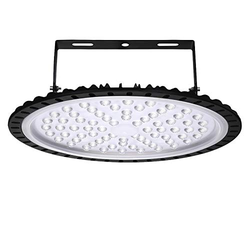 300W UFO LED Lámpara de Alta Bahía ∅365x83mm | IP65 | Color Blanco frio 6000K | Ultra Delgada Lámpara Industrial 24000LM | Comercial Lámpara Alta Bahía | Iluminación para Garaje, Fábrica, Taller