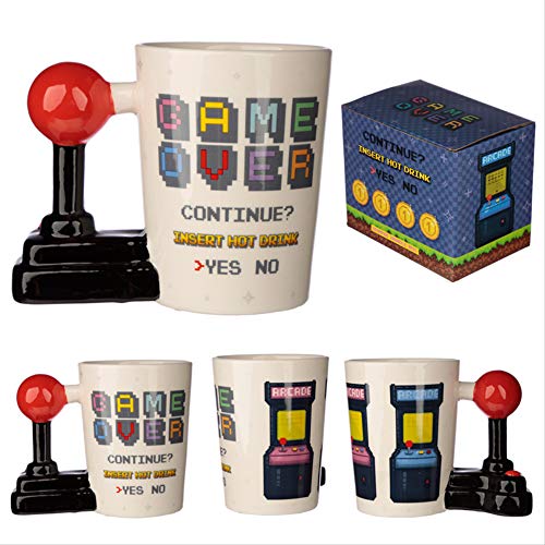 3D game console joystick handle ceramic mug retro arcade handle handle coffee cup