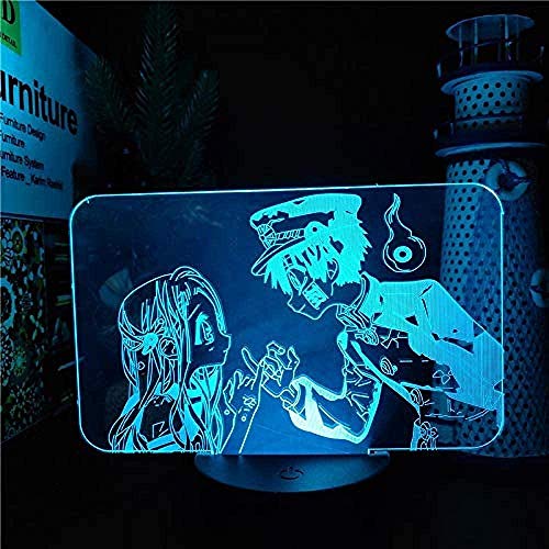 A-Generic Lámpara de Inodoro Led 3D Hanako kun Yahiro Nene Pinky Promise Anime Cambio de Color Luces de Noche Lampara 16 Colores