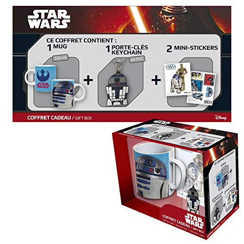 ABYstyle - Star Wars - Pack de taza 320 ml + llavero PVC + "R2D2" sticker