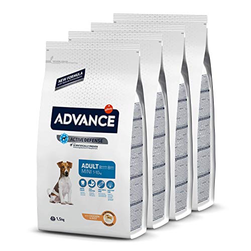 ADVANCE Mini Adult - Pienso Para Perros Adultos De Razas Pequeñas - Pack De 1,5Kg x 4 - Total 6kg