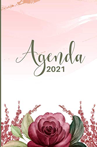 Agenda 2021: Agenda de 12 Meses con una Semana por Página, Tapa Blanda | Organizador semanal 2021 pared | Planificador semanal 2021 escritorio | ... | Tamaño de 15 x 23 cm | Cubierta floral