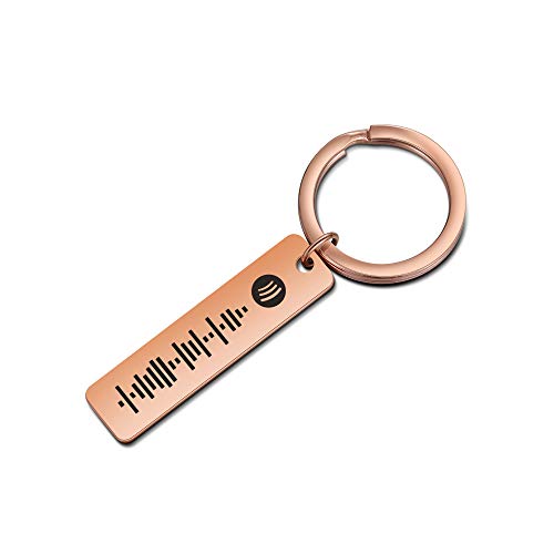 ALBERTBAND Llavero para mujer llavero personalizado con código de Spotify de música escaneable llavero personalizado con tu canción de música (1 pcs-Rosegold)