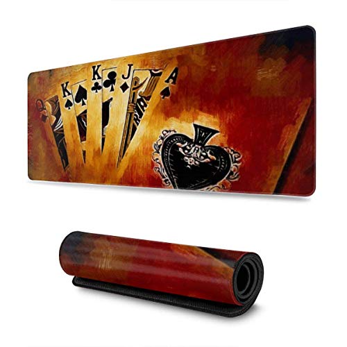 Alfombrilla de Ratón Grande Poker Estilo Retro Impresionante Gaming Mouse Pad XXL Superficie Suave y Impermeable con Base de Goma Antideslizante 800X300X3 mm