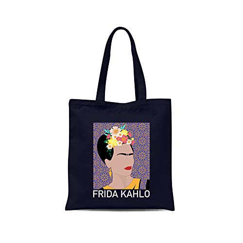 All sas - Bolsa de la compra Frida Kahlo 100% tela de algodón estampada fabricada en Italia