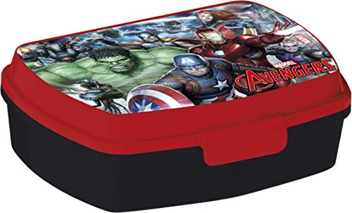 ALMACENESADAN 2040 Sandwichera Restangular Multicolor Avengers Gallery; Producto de plástico; Libre BPA; Dimensiones Interiores 16,5x11,5x5,5 cm