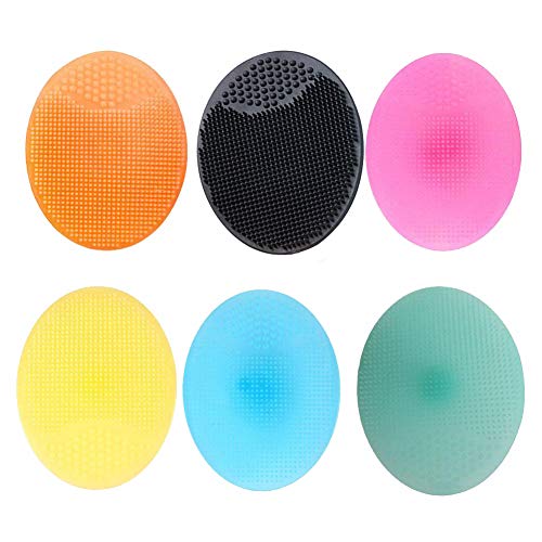 Almohadilla de lavado de silicona, 12 pinceles de limpieza facial Slicone Pincel limpiador de maquillaje, Exfoliante Blackhead Remover Scrubber Almohadillas de limpieza para mujeres, Almohadilla