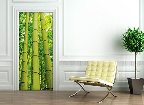 Ambiance-Live J4-YSJL10-Nature-Bamboo Pegatinas de Pared, Vinilo, Multicolor, 204 x 83 cm