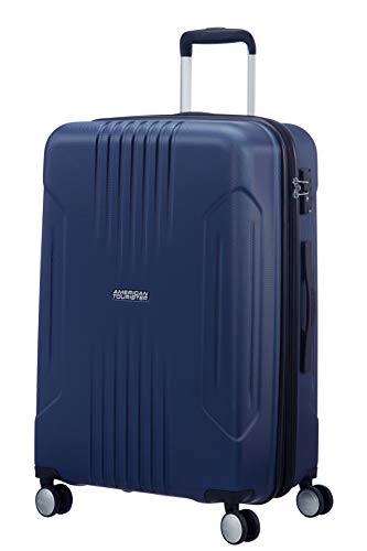 American Tourister Tracklite - Spinner Medium Expandable Equipaje de Mano, 67 cm, 82 Liters, Azul (Dark Navy)