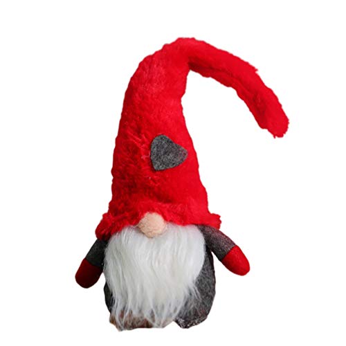 Amosfun - Figura de Papá Noel sueco de peluche, Gnom, Papá Noel escandinavo, Navidad, decoración navideña, regalo de Navidad para niños, No tejido., rojo, m