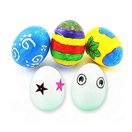 Apofly Huevo De Pascua Blanca Craft Huevos Conjunto 9 Paquete De Pascua Espuma Huevos Pintados Huevos Falso DIY Huevos Decorativos para El Favor De La Fiesta De Navidad De Holloween