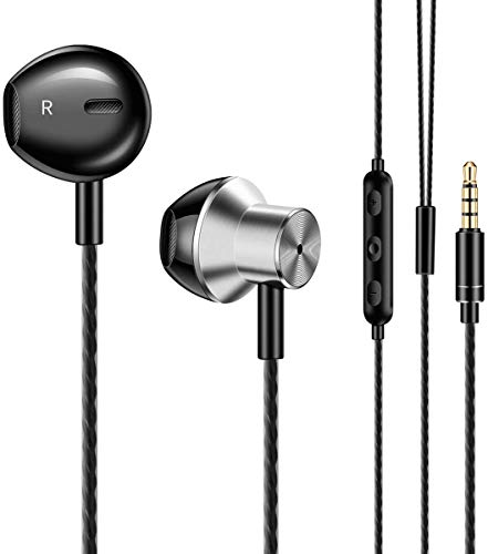 Auriculares, JKSWT auriculares con cable con micrófono y control de volumen, auriculares internos compatibles con la mayoría de los dispositivos de 3,5 mms