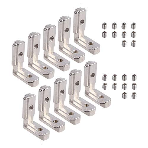 AUTOUTLET Soporte de Esquina, 10PCS 90 Grados Soporte de Ángulo de Perfil de Aluminio en Forma de L, Conector de Ángulo Interno de Aleación de Zinc de Alta Calidad, Duradero y Sólido de 3030L