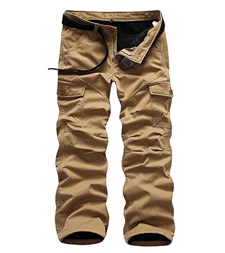 AYG Calientan los pantalones de lana polar pantalones cargo Camo Espesar para Hombre MarrÃ³n Caqui(khaki#k1005) 32W / 32L