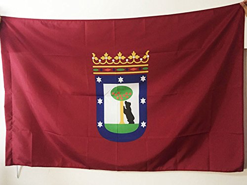 AZ FLAG Bandera de la Ciudad DE Madrid 150x90cm para Palo - Bandera MADRILEÑA 90 x 150 cm