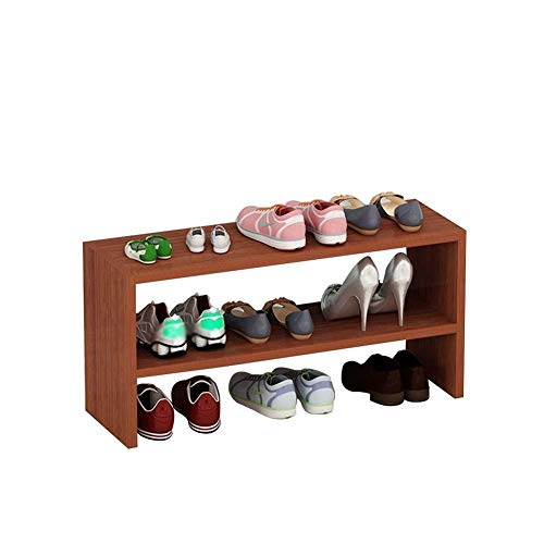 B-fengliu Clásicos de 2 Niveles de Madera MDF for Hall de Entrada y Sala de Estar, Almacenamiento Torre for Gabinete de Almacenamiento for los Zapatos - Ahorro de Espacio (Size : Teak Color)