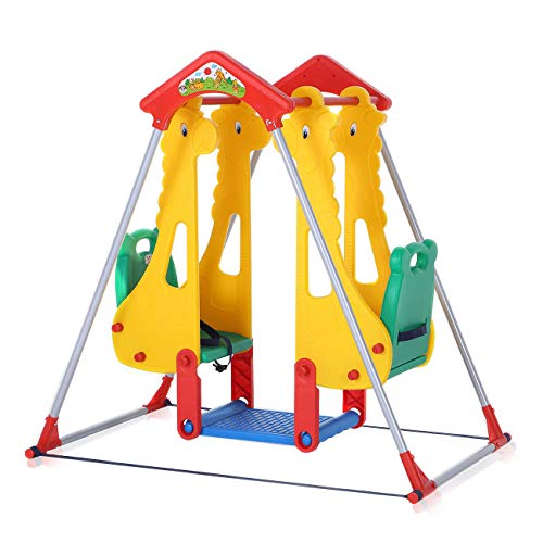 Baby Vivo Columpio para Niños Parque Infantil Balancín Interior y Aire Libre Doble Asiento Juegos Jardín - Zoo