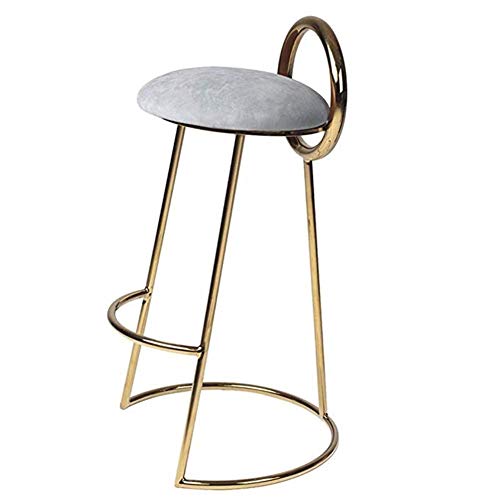 Baignoires Taburete de Bar, Tela Terciopelo Gris Desayuno para Contador de Cocina, Metal, Color Negro, Peso de cojinete Dorado 200kg, Oro, 65 cm (Color : Gold, Size : 75cm)