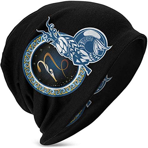 Beanie Caps Mystic Medusa Capricorn Skull Cap Tejer Sombrero Invierno Cálido Tejer Sombreros para Niñas Niños Negro