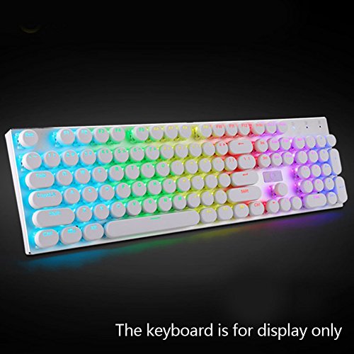 Beautyrain 104 Unids ABS Tapas Redondas Redondas Contraluz para Cruz Teclado Mecánico Eje (Blanco)