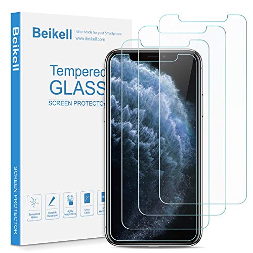 Beikell Protector Pantalla para iPhone X/XS, [3-Pack] Protector de Pantalla Vidrio Templado Premium, Dureza 9H Alta Definicion Anti-rasguños, Sin Burbujas y Fácil de Instalar