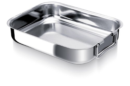 Beka 20043435 - Bandeja de horno rectangular en acero inoxidable (Talla 35x26cm)