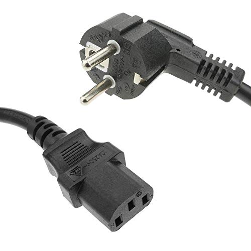 BeMatik - Cable eléctrico de alimentación IEC60320 C13-hembra a Schuko-Macho 15 m