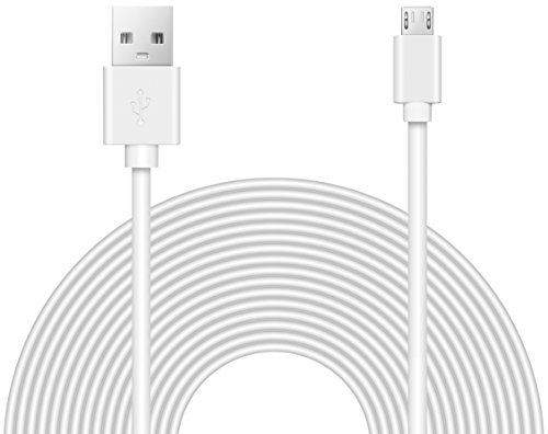 Benair Cable de extensión de 25 pies de alimentación para Wyze CAM Pan, Playstation clásico, Yi Domo, cámara de centelleo Blanco